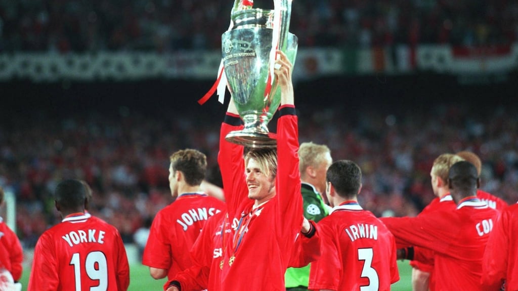 Rewatching David Beckham’s central midfield role in the 1999 Champions League final makes for interesting viewing. Photo: Alexander Hassenstein/Bongarts/Getty Images