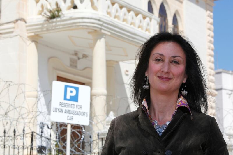 Maltese investigative journalist Daphne Caruana Galizia. She was killed after a powerful bomb detonated beneath her car. Photograph: Reuters