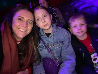 Orla Goldrick with her children Holly and James.