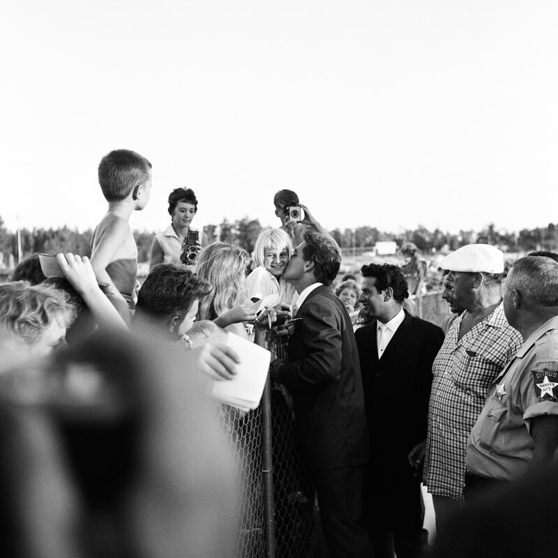 Elvis Presley and manager Colonel Tom Parker in Miami. Photograph: NBC/Getty Images