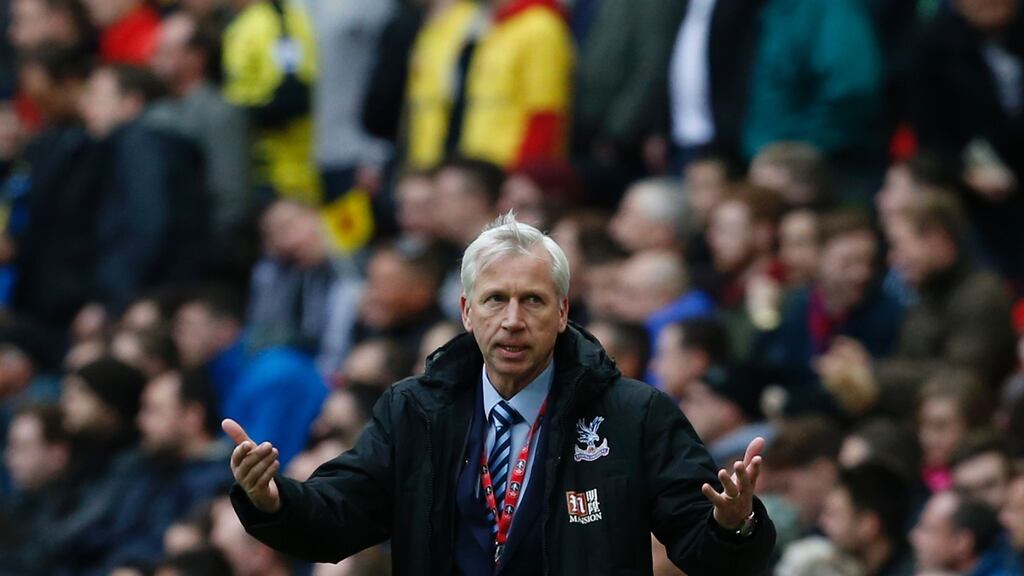 Crystal Palace manager Alan Pardew travels to take on his former club Newcastle United. Photograph: Getty.