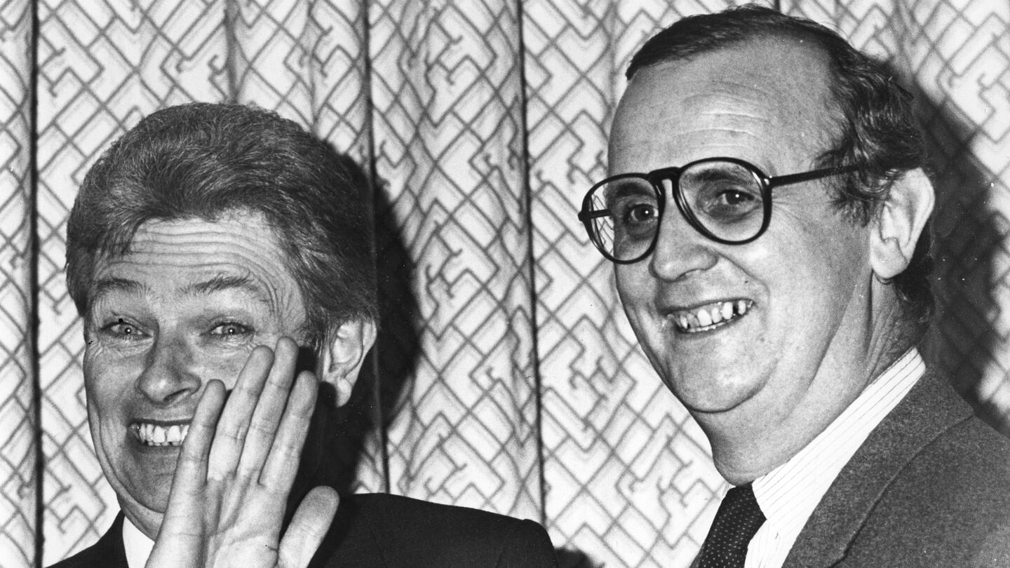 Government press secretary Peter Prendergast and the Fianna Fáil press officer, PJ Mara in 1985. Photograph: Tom Lawlor/The Irish Times