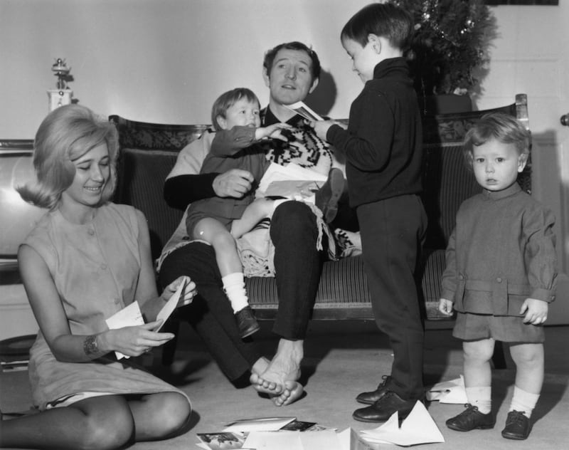 Jared Harris at home with his father Richard Harris, his mother Elizabeth and his brothers Damian and Jamie. Photograph Evening Standard/Getty
