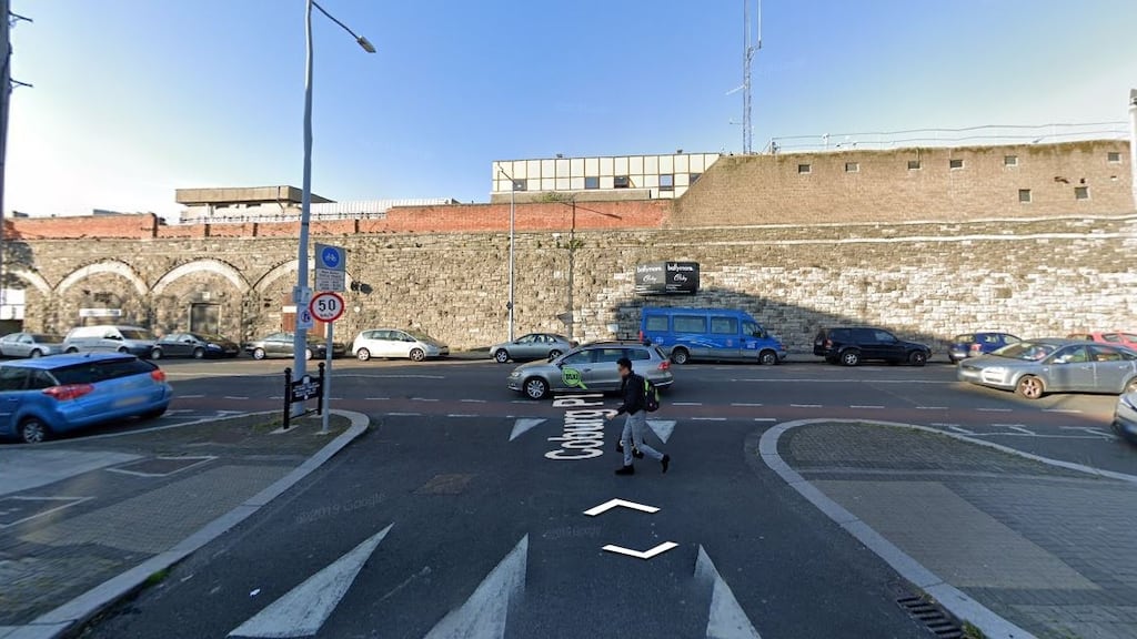 An incident involving the shooting of a dog began on Sunday when a search operation was launched by gardaí at Coburg Place, Dublin 1 (junction with Seville Place above). File photograph: Google Street View