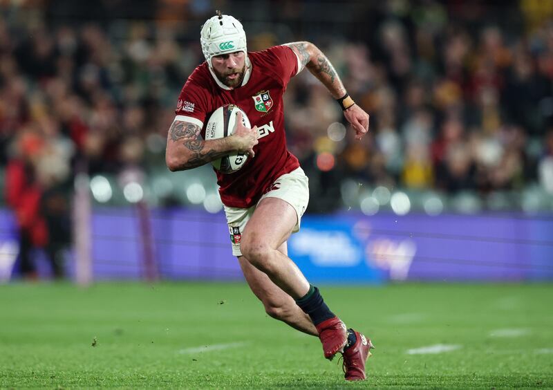 Mack Hansen enhanced his claims for a starting spot against Australia with his performance for the British and Irish Lions last Saturday. Photograph: Billy Stickland/Inpho
