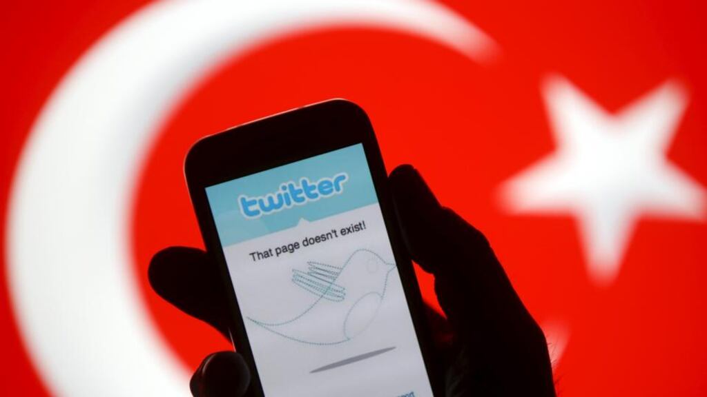 Turkey blocked access to Twitter and YouTube on April 6th, 2015 over the publication of photographs of an Istanbul prosecutor held at gunpoint by far-left militants hours before he was killed in a shootout, officials said. Presidential spokesman Ibrahim Kalin said a prosecutor had sought the block on access to social media sites because some media organisations had acted “as if they were spreading terrorist propaganda” in sharing the images. (Photograph: Dado Ruvic/Reuters)
