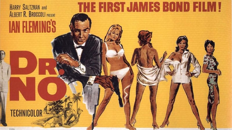 The original Dr No poster, depicting Ursula Andress in a white bikini.