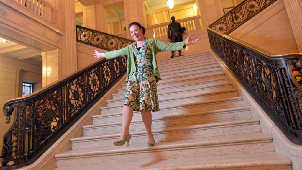 Clare Bailey, organiser of Alternative Ms Ulster, at Stormont in Belfast. Photograph: Stephen Davison