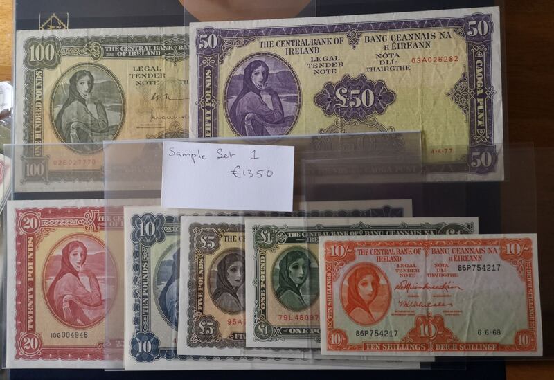 A set of Lady Lavery Irish bank notes