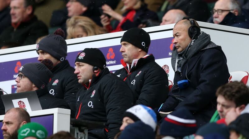England head coach Eddie Jones looks on during the match. Photograph: Paul Harding/PA Wire.