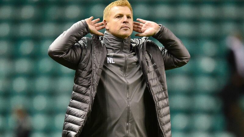 Neil Lennon after Celtic’s win over Hibs. Photograph: Mark Runnacles/Getty