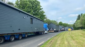 Protesters prevent delivery of modular homes to a site in Co Westmeath