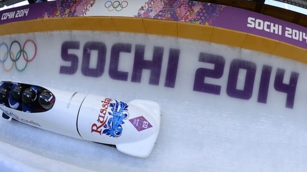 The Russian four-man bobsleigh team at Sochi had two men disqualified and two men reinstated. Photograph: Lionel Bonaventure/AFP/Getty Images
