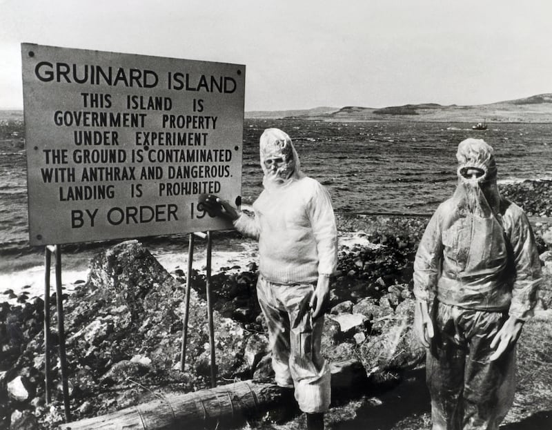 Guinard Island, Scotland, contaminated with Anthrax after a British government chemical weapons experiment. Photograph: Getty Images