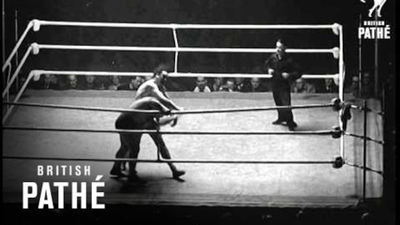 A still from footage of the wrestling match between Doyle and Galento at Tolka Park. Photograph: British Pathé