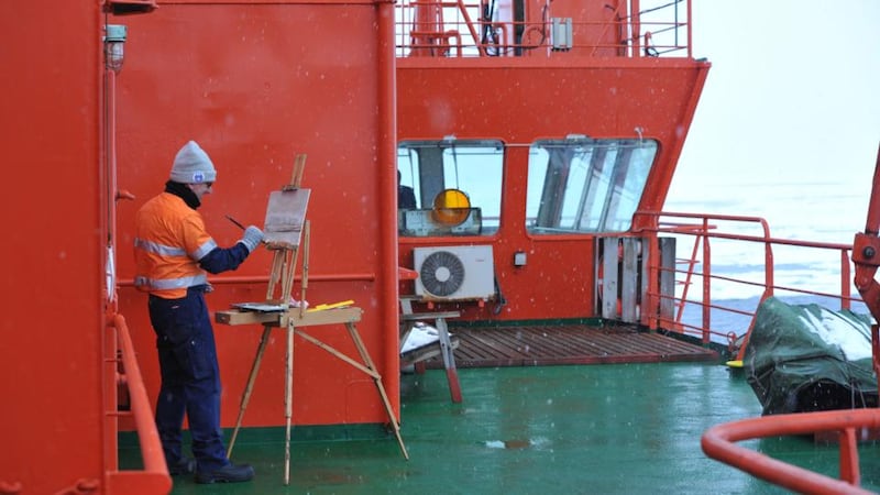 Artist John Kelly on his way to the Antarctic