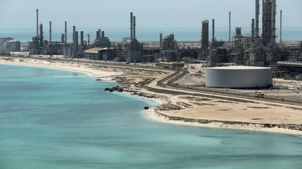 Saudi Aramco’s Ras Tanura oil refinery and terminal in Saudi Arabia. Photograph: Ahmed Jadallah/Reuters