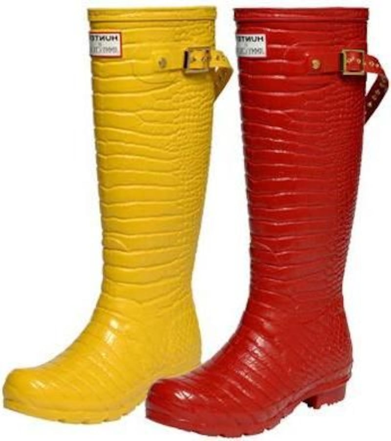 Cat walk cool: Jimmy Choo hunter wellies.