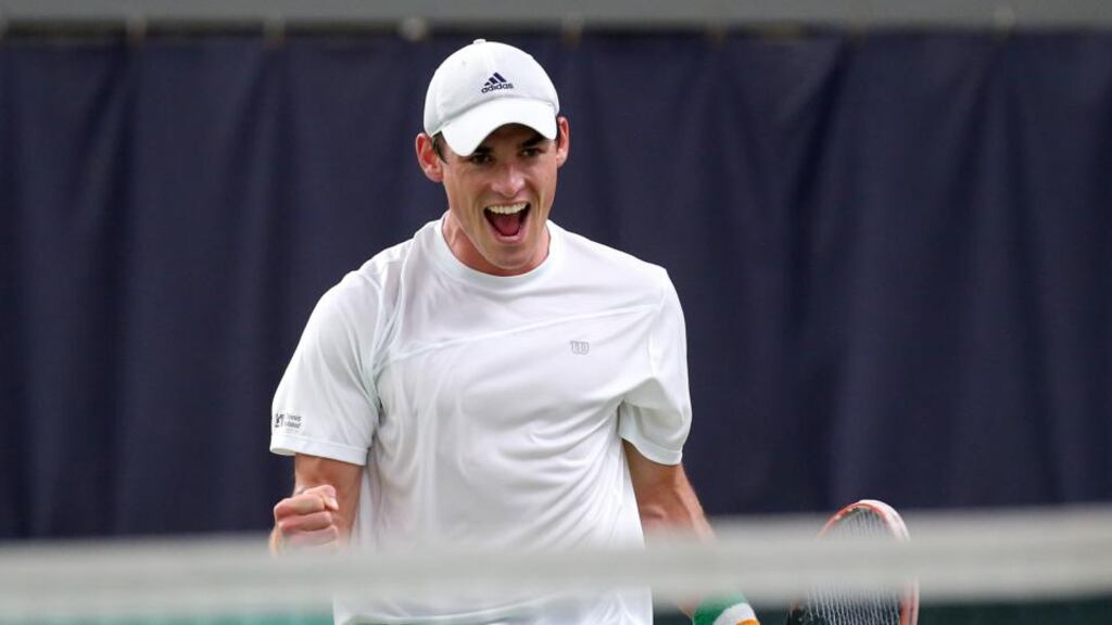 Ireland’s James McGee won his second match in qualifying at Roland Garros. Photograph: Ryan Byrne/Inpho
