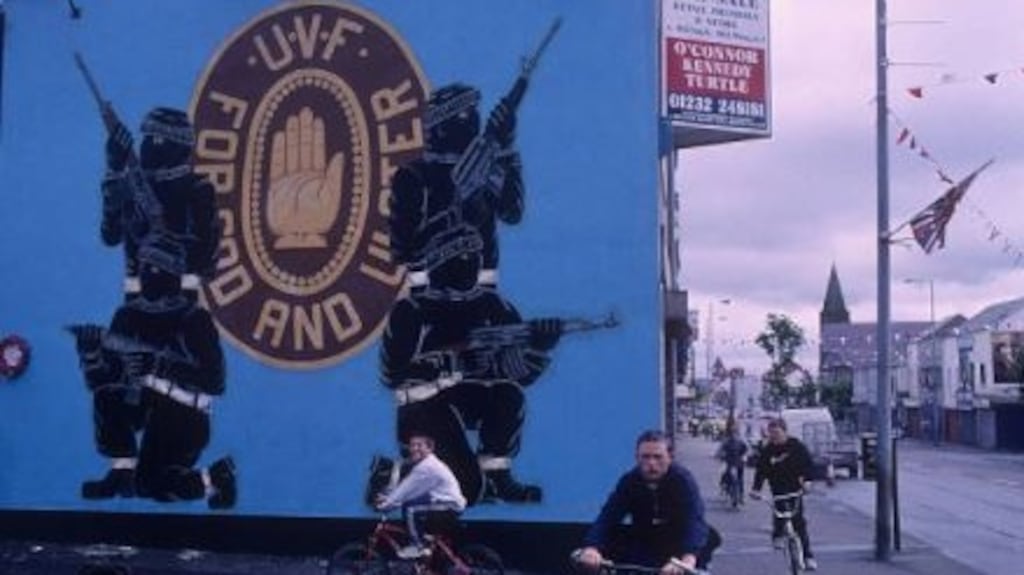 A UVF street mural in Belfast. Former UVF commander Gary Haggarty (45) has been sentenced to life imprisonment for aiding and abetting in murder. File photograph: Getty Images