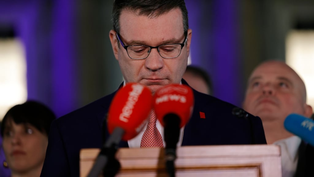 Labour Party leader Alan Kelly announces his resignation on Wednesday. Photograph: Alan Betson