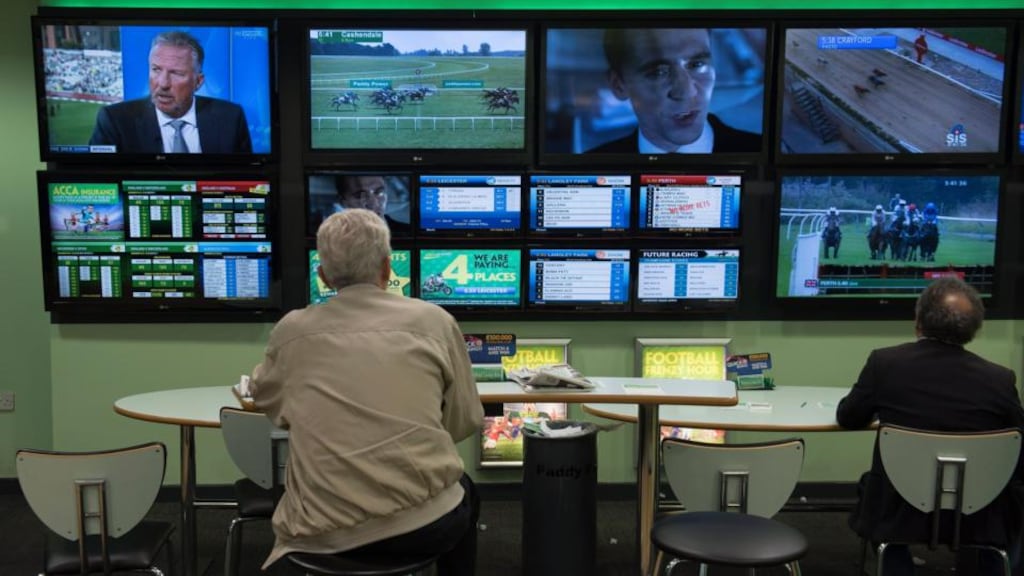 Inside a Paddy Power shop in Central London. Paddy Power Betfair will have its main listing on the London Stock Exchange. Photograph: EPA