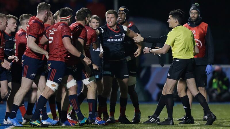 Munster and Saracens were involved in a 30-man brawl on Saturday. Photograph: Henry Browne/Getty