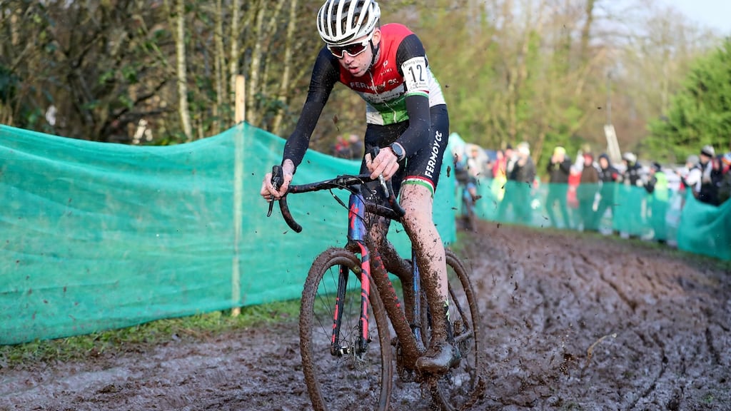 Ireland’s Liam O’Brien finished 28th in the junior men’s race at the Cyclocross World Championships in Fayetteville, Arkansas. Photograph: Bryan Keane/Inpho