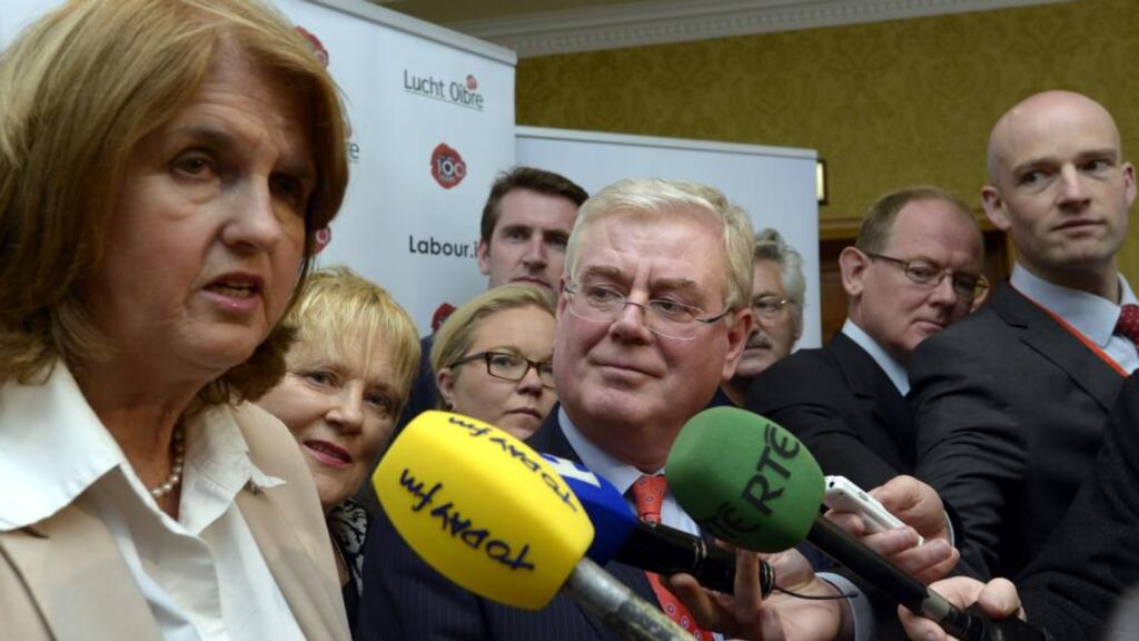 It seems leader Eamon Gilmore and his deputy Joan Burton do not enjoy the most harmonious of working relationships. Joan, say some, is after Eamon’s job. Photograph: Brenda Fitzsimons