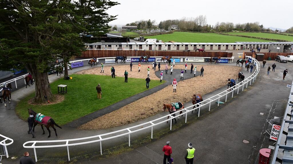 The parade ring at Thurles racecourse on Saturday. Photograph: PA