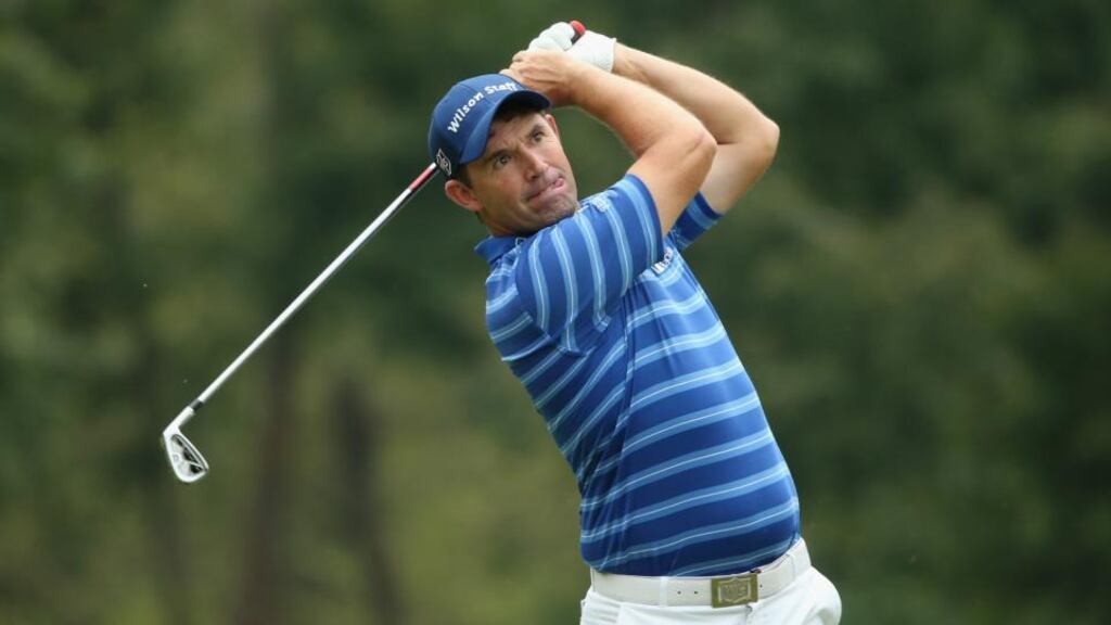 Padraig Harrington plays an approach shot during the first round of the 72nd Open d’Italia at Golf Club Milano in Monza, Italy. Photo: Andrew Redington/Getty Images