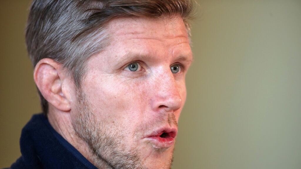 Forwards coach Simon Easterby at an Ireland press conference in Carton House, Co Kildare. Photograph: Bryan Keane/Inpho