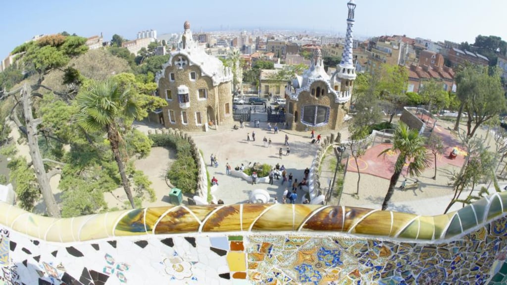 Park Güell, Gaudí’s wonderfully eccentric park with its giant salamander made of brightly coloured tiles, was finished in 1900. Photograph: Getty