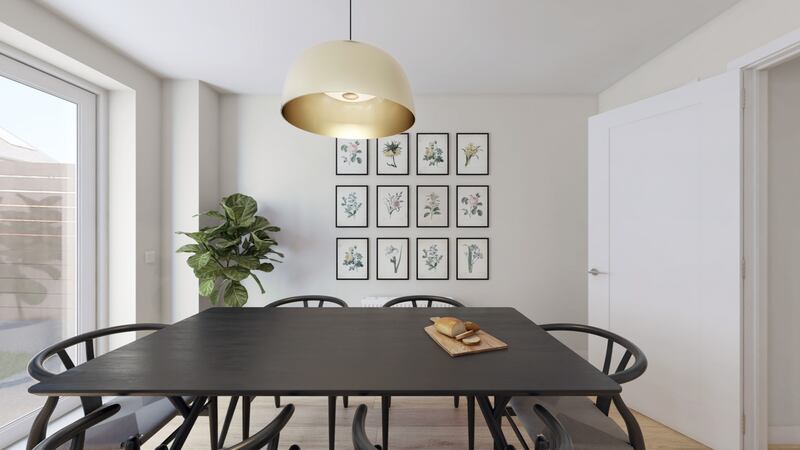 Dining area: French doors open out to the back garden, which is seeded.