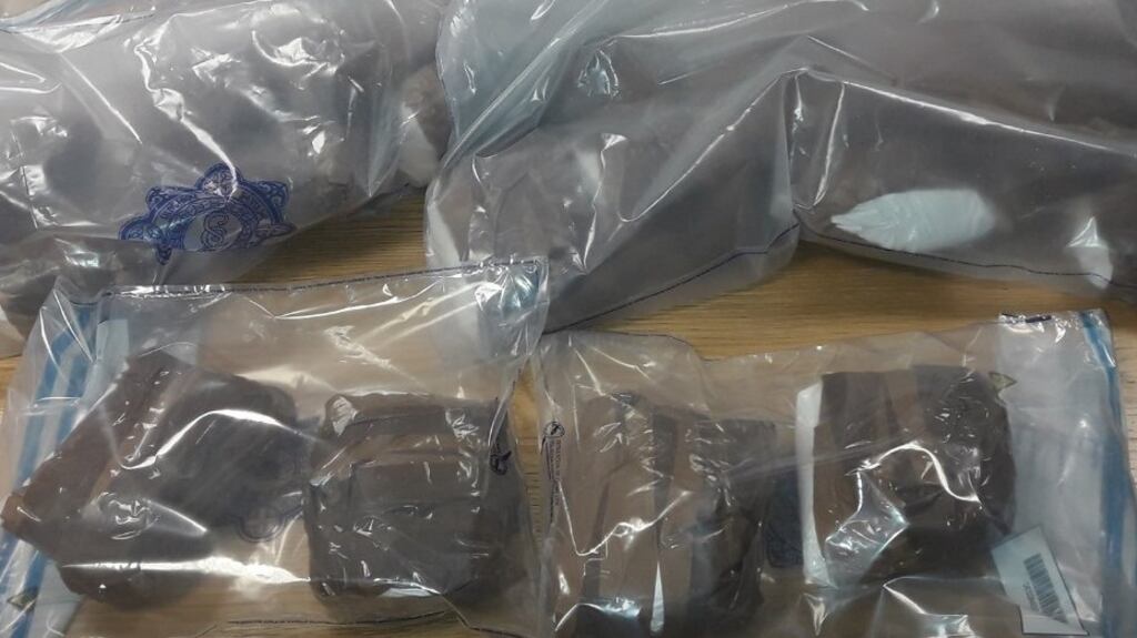 An image released by An Garda showing some of the packages seized in Drogheda on Monday.