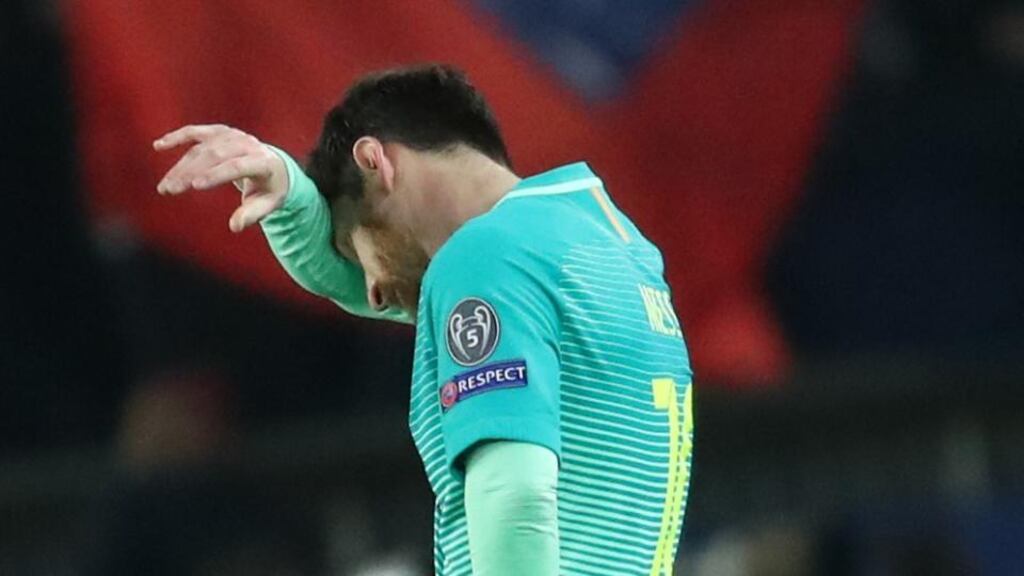 Even Lionel Messi – heading towards the final year of his contract, a new deal still unsigned – cannot always rescue Barcelona. Photograph: Christian Hartmann/Reuters
