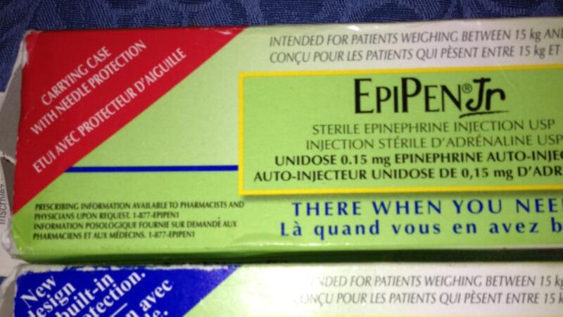 The EpiPen: People who are prescribed an adrenaline pen should carry them with them at all times.