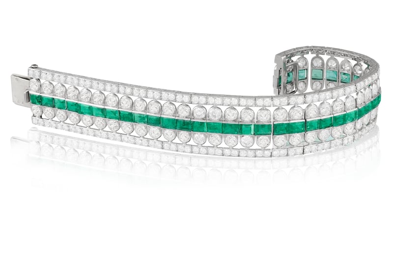 Art deco emerald and diamond bracelet circa 1935, €25,000-€35,000, Adam's