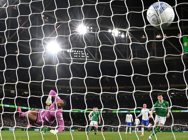 Gavin Bazuno could not have prevented the goal that gave France victory over Ireland on Monday. At least that's what Shay Given told Kevin Kilbane. Photograph: Franck Fife/AFP via Getty Images