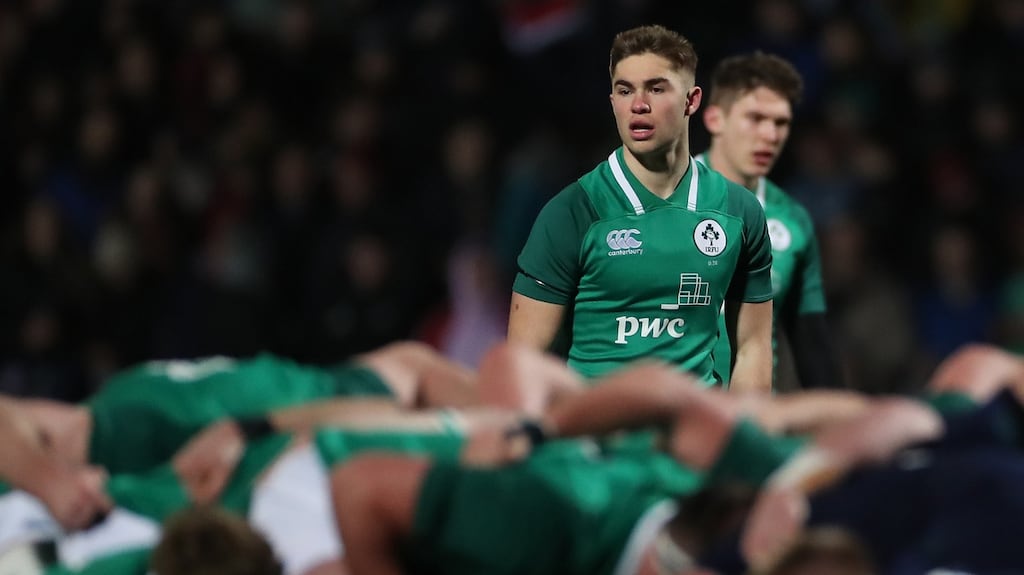 Ireland outhalf Jack Crowley will be looking for another big performance against Wales in Cork on Friday night. Photograph: James Crombie/Inpho