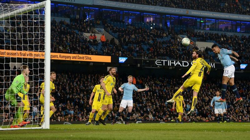 Gabriel Jesus completes his hat-trick. Photo: Michael Regan/Getty Images