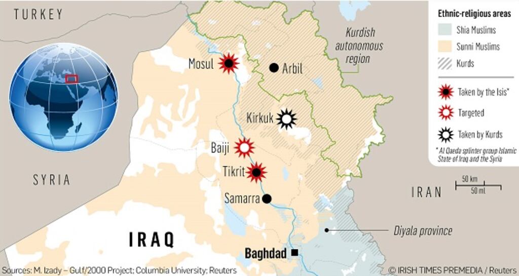 * Al Qaeda splinter group Islamic State of Iraq and Syria. Sources: M Izady - Gulf 2000 Project/Columbia University/Reuters