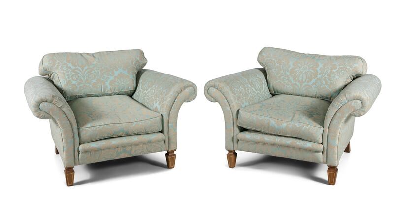 Lot 133, pair of David Linley oversized armchairs, €1,200-€1,800