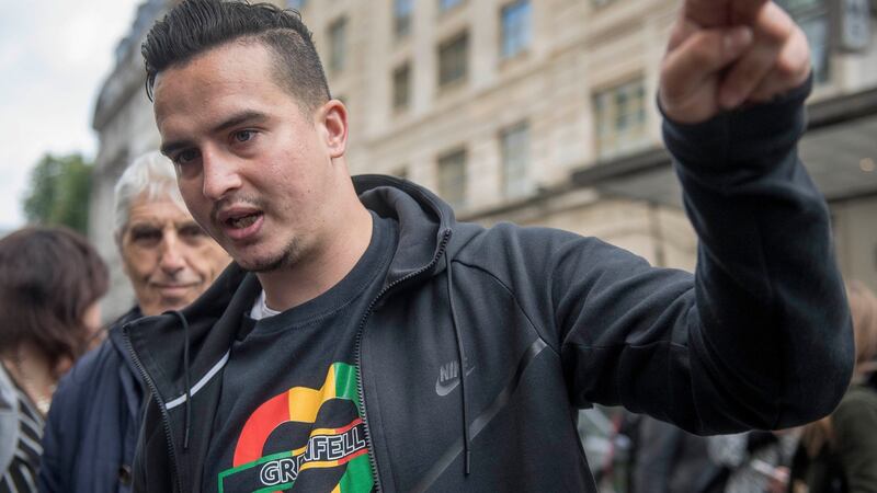 Paul Menacer, Grenfell resident and  survivor, after the first preliminary hearing in the Grenfell Tower public inquiry at the Connaught Rooms in central London. Photograph: Victoria Jones/PA Wire