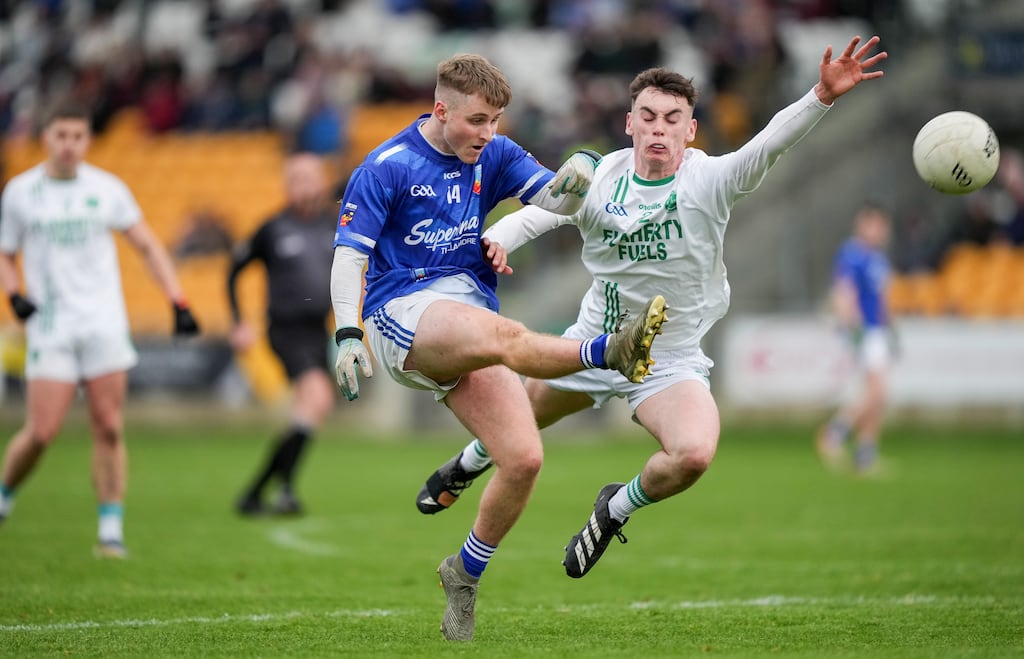 Tullamore's Dan Fox in action against Ferbane in the Offaly SFC Final at Bord na Móna O'Connor Park. Photograph: James Lawlor/Inpho