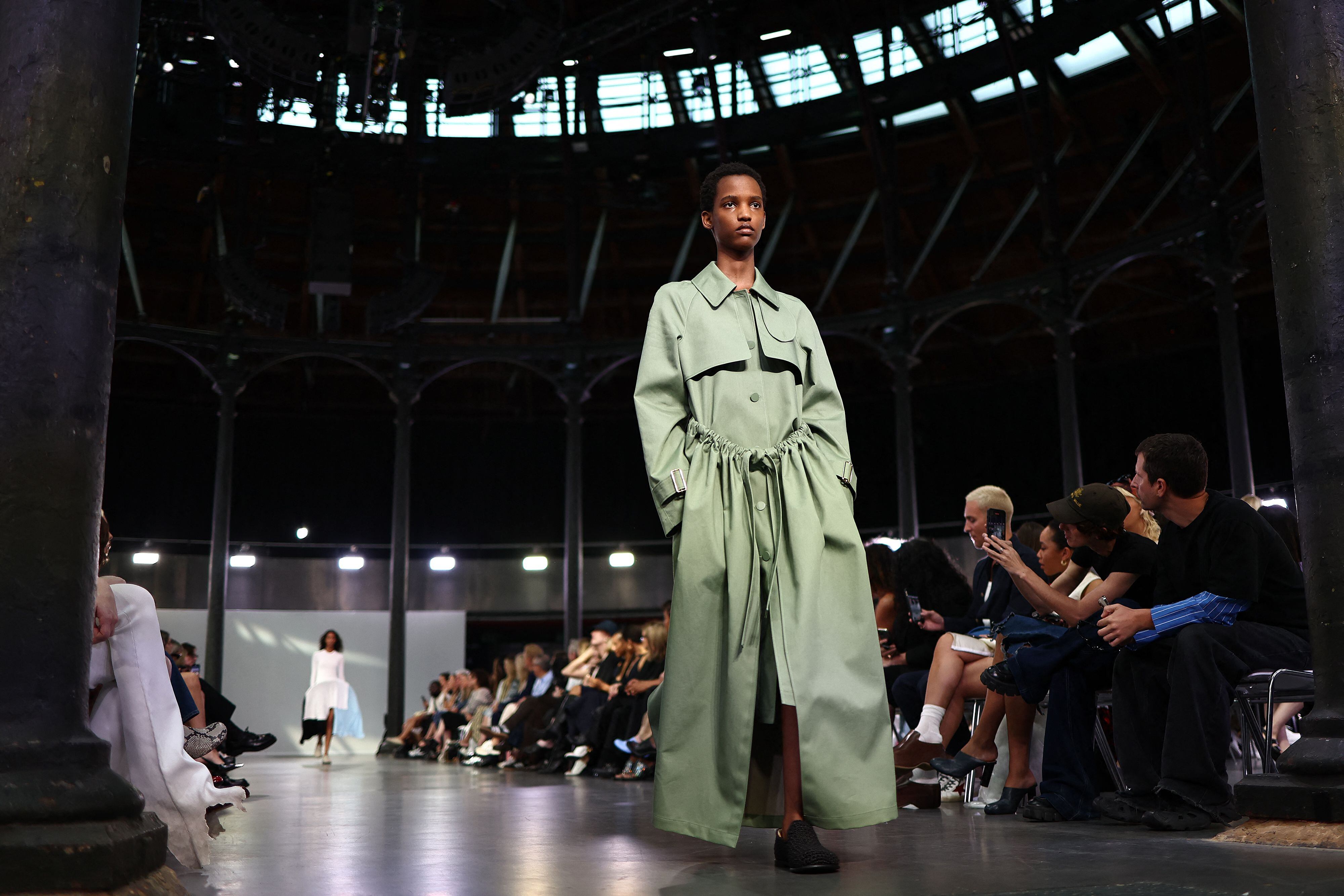 Models present creations for JW Anderson. Photograph: Henry Nicholls/AFP/Getty Images
