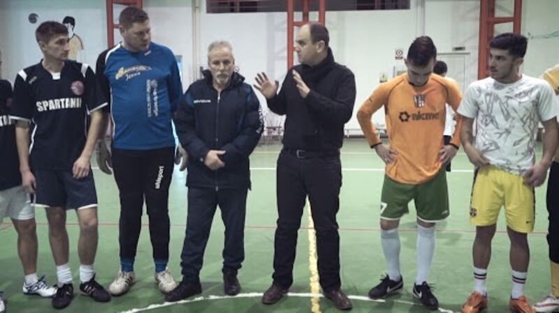 Laurentiu Ginghina (centre) in Infinite Football