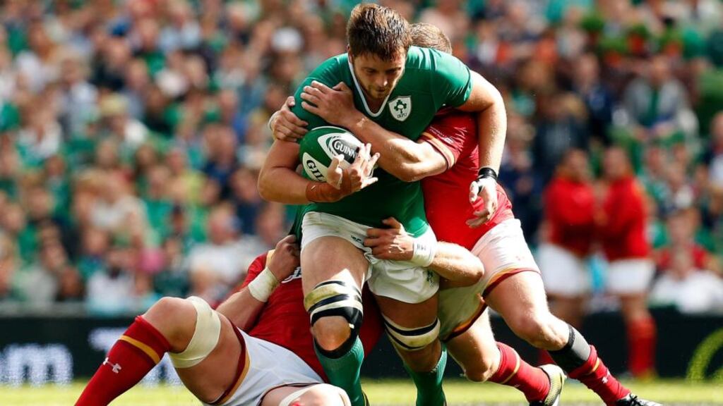 Iain Henderson in action against Wales at the Aviva Stadium. “We gave Wales three silly penalties, three shots at goal and they took them.” Photograph: Reuters