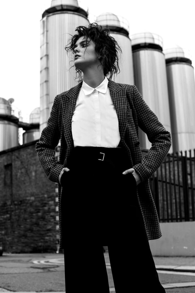 Check coat €480, shirt €120 Isabel Marant, trousers €185 Maje, Brown Thomas.