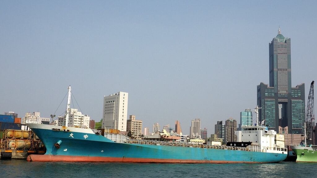 Kaohsiung harbour in Kaoshiung, southern Taiwan. “The day that a US navy vessel arrives in Kaohsiung is the day that our People’s Liberation Army unifies Taiwan by military force,” said Li Kexin, minister at China’s embassy in Washington DC. Photograph: David Chang/EPA